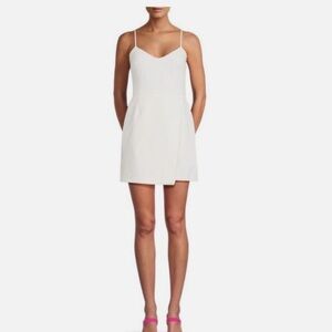French Connection Whisper Sleeveless Asymmetric Mini Dress White Size 12 NWOT
